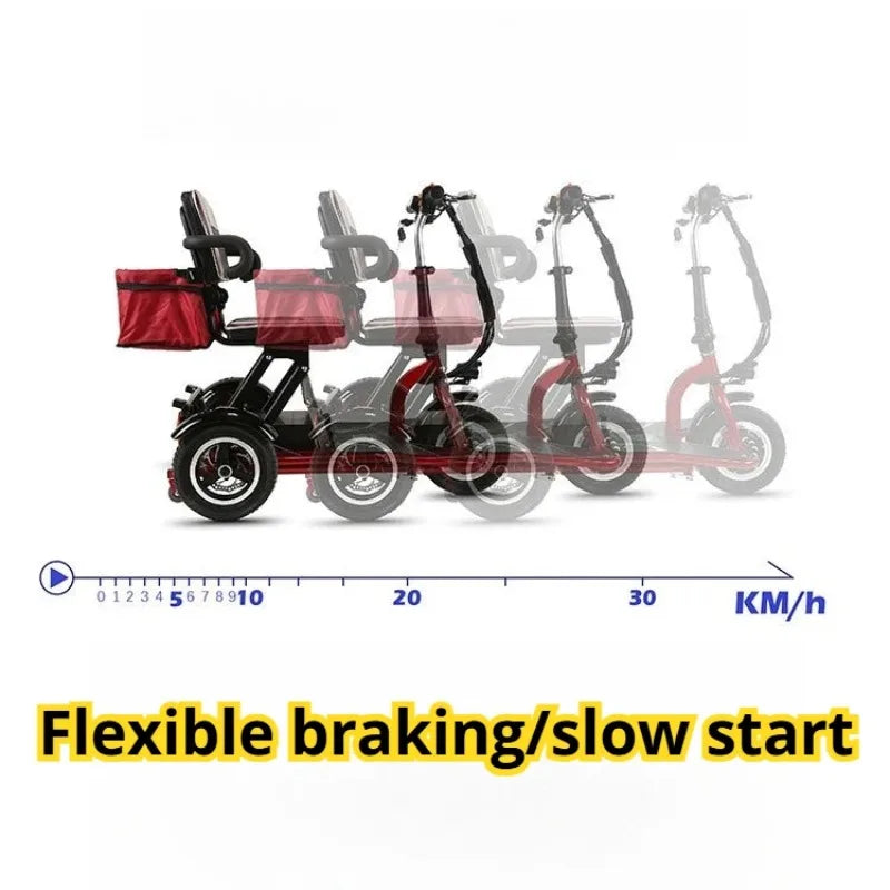 Elderly Fold Leisure Electric Scooter Mini Portable Disabled Electric Tricycle Removable Lithium Battery Adult Mobility Scooter