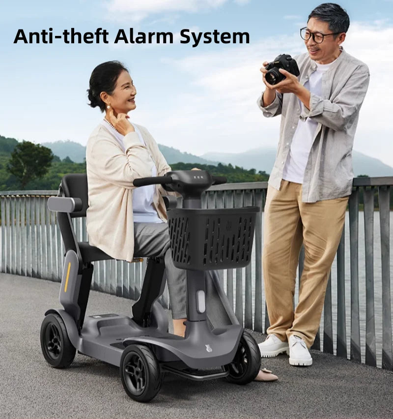 Folding Adult Electric Scooter For Long Distance With Seat 250W Senior Mobility Scooter Foldable For Travel With Basket