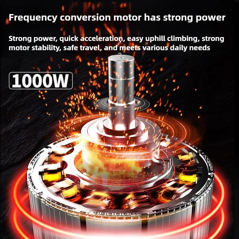 Adult 1200W High Power Motor Passenger and Cargo Electric Tricycle Lithium Household Front and Rear Shock Absorption System