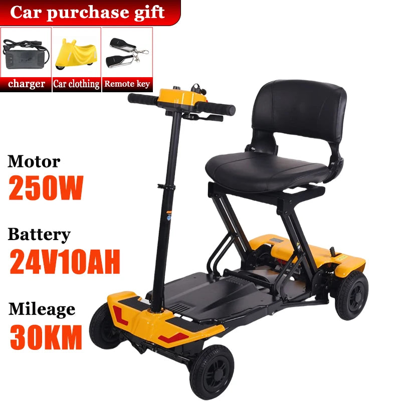 4-Wheeler Senior Scooter Disabled Electric Scooter Portable Commuting Comfortable Seat Elderly Leisure Adult Mobility Scooter