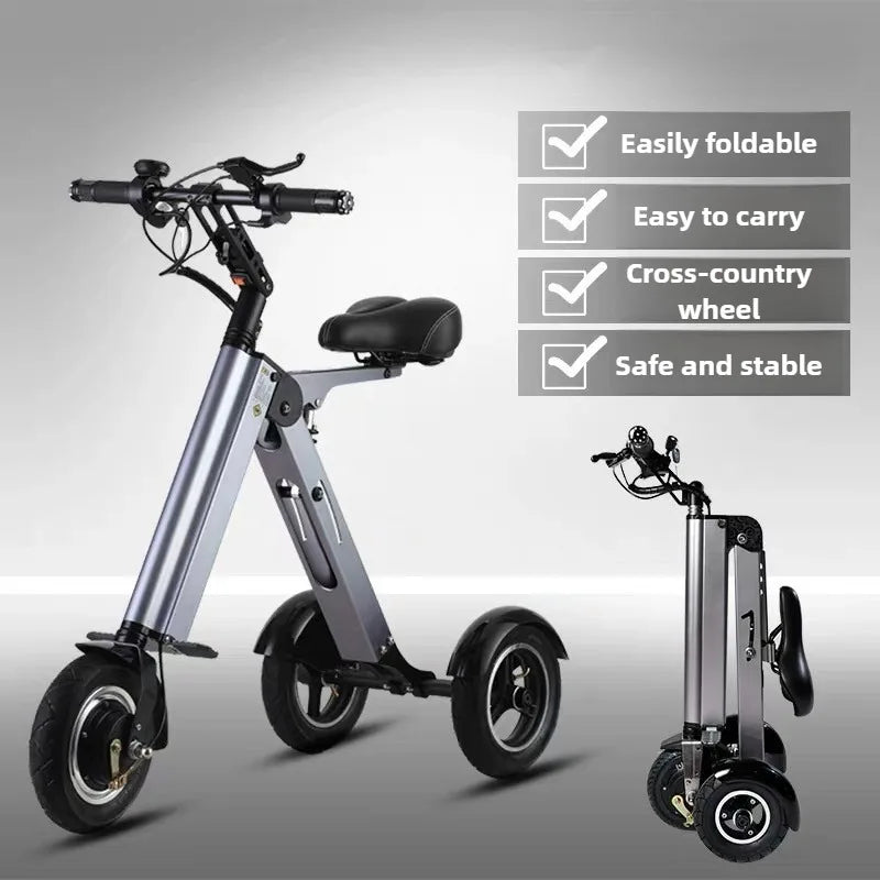 NEW Adult Leisure Light Electric Dirt Bike Mini Small Portable Fold Electric Tricycle Elderly Riding Commuting Electric Scooter