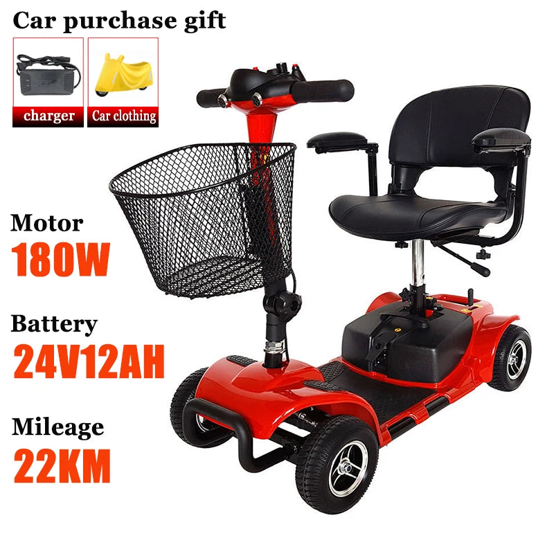 Adult Commuting Portable Mobility Scooter Mini Small Folding Disabled Electric Scooter Removable Lithium Battery Elderly Leisure