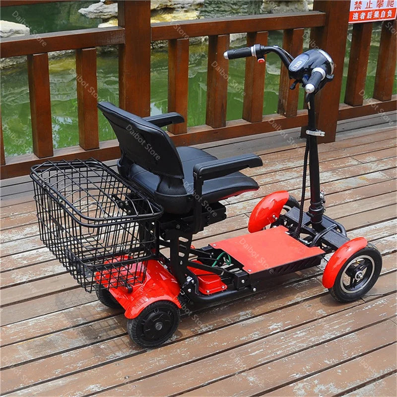 Lightweight Travel Electric Scooter For Women 500W 36V Mobility Scooters 4 Wheels Folding With Removable Armrest
