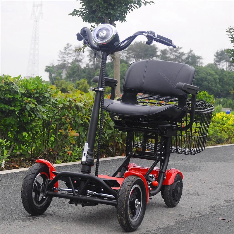 Lightweight Travel Electric Scooter For Women 500W 36V Mobility Scooters 4 Wheels Folding With Removable Armrest