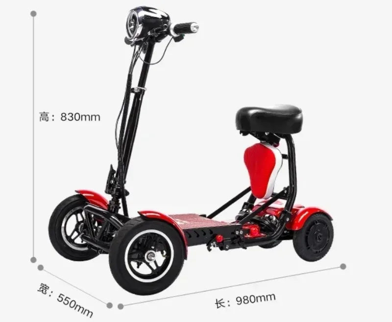 Mini Small Disabled Mobility Scooter Portable Removable Battery Adult Electric Tricycle Elderly Commuting Fold Electric Scooter