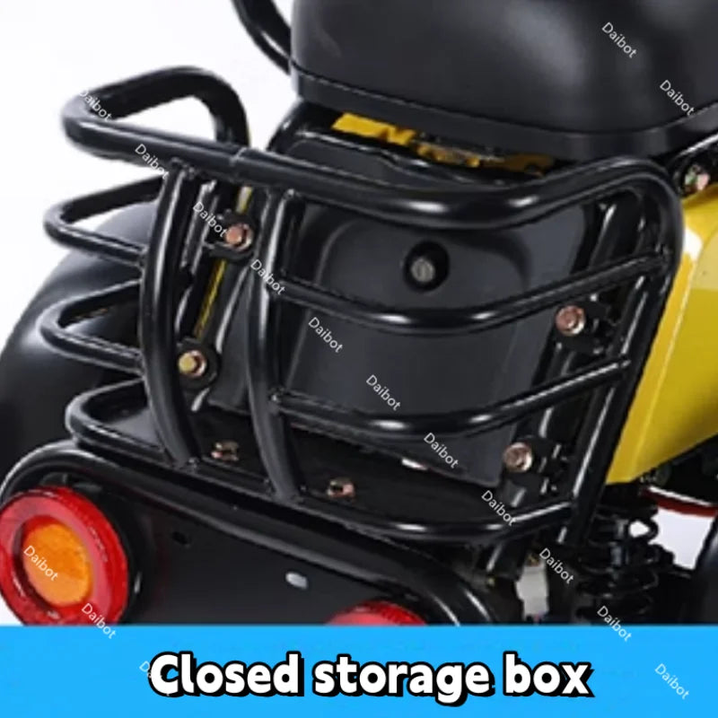 New 2024 Long Range Parents Child Electric Scooter 2 Seats 60V 1000W Powerful Adult Electric Tricycle 3 People For The Elderly