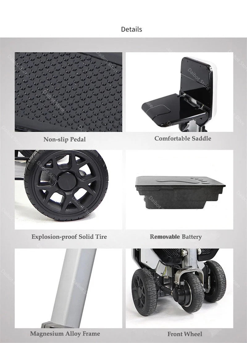 3 Wheel Disability Electric Automatic Folding Removable Battery Adult Small Mobility Scooter Elderly Commuting Electric Tricycle