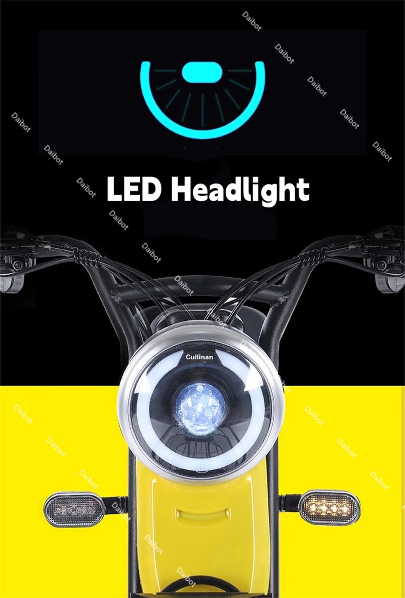 New 2024 Long Range Parents Child Electric Scooter 2 Seats 60V 1000W Powerful Adult Electric Tricycle 3 People For The Elderly