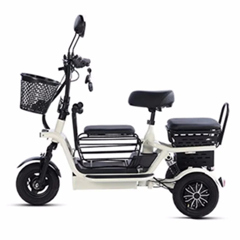 3 Seater Parent Child Electric Scooter 3 Wheel Foldable Baby Seat For Long Distance 800w 48v Mini Electric Tricycle For Women