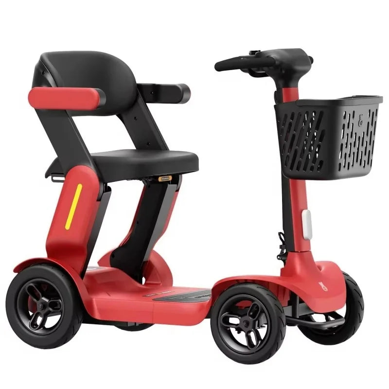 Folding Adult Electric Scooter For Long Distance With Seat 250W Senior Mobility Scooter Foldable For Travel With Basket