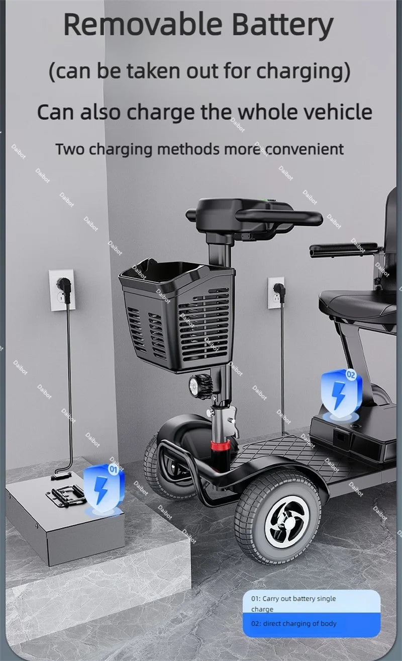 Travel Mini Electric Scooter 4 Wheel City With Seat That Folds For Adults Seniors 350W Pre-Assembled Folding Mobility Scooter