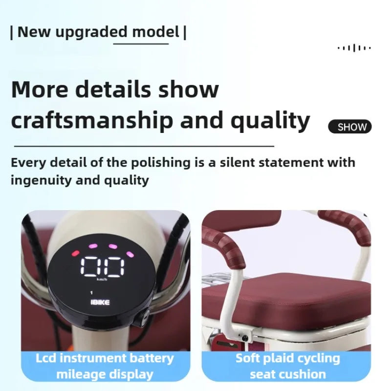 Large Capacity Basket 600W High Power Adult Flowing Electric Tricycle Household Elderly Leisure Small Disabled Mobility Scooter