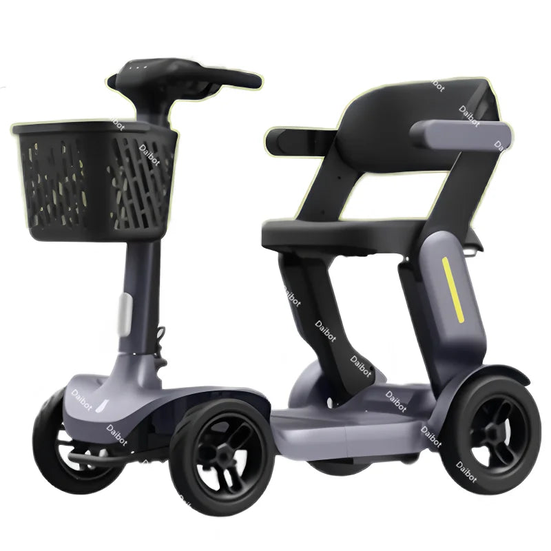 Folding Adult Electric Scooter For Long Distance With Seat 250W Senior Mobility Scooter Foldable For Travel With Basket