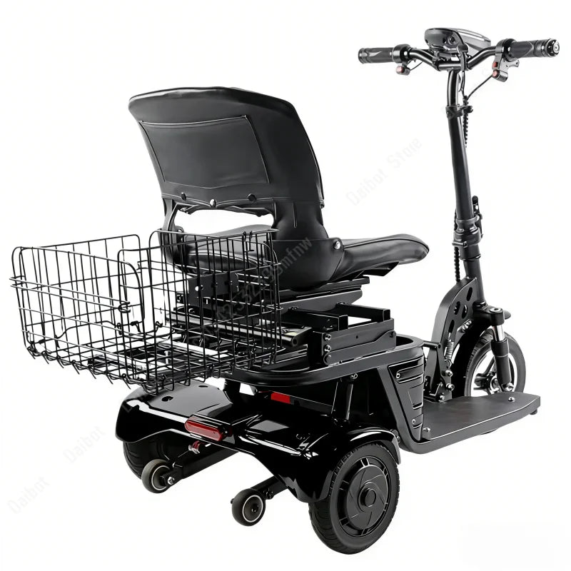 Mini Folding Electric Scooter For Elderly With Training Wheels 500W 36V 3 Wheels Mobility Scooter With Basket For Old People
