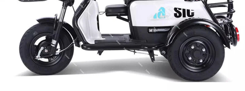 New 2024 Long Range Parents Child Electric Scooter 2 Seats 60V 1000W Powerful Adult Electric Tricycle 3 People For The Elderly
