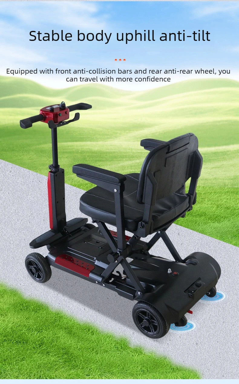 4 Wheel Small Lightweight Lithium Battery Mobile Scooter Adult Electric Scooter Disabled People Electric Folding Commuting Fold