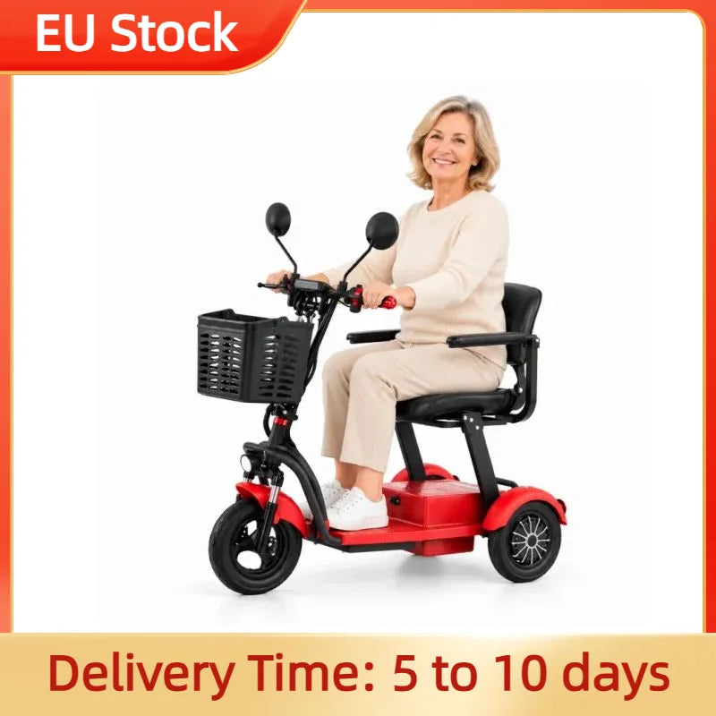 3 Wheels Electric Scooter For Adults Foldable Armrest/Mirror 1000W 48V 20Ah Electric Tricycle For Elderly Removable Battery