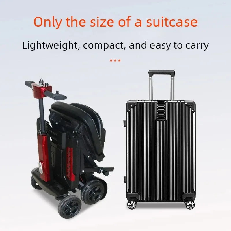 4 Wheel Small Lightweight Lithium Battery Mobile Scooter Adult Electric Scooter Disabled People Electric Folding Commuting Fold