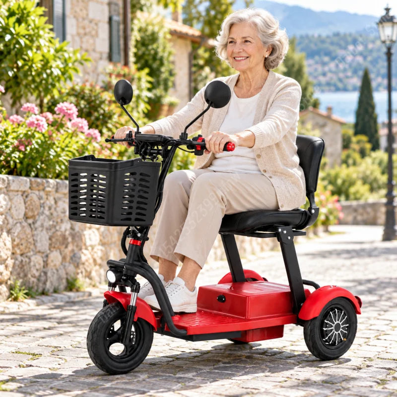 3 Wheels Electric Scooter For Adults Foldable Armrest/Mirror 1000W 48V 20Ah Electric Tricycle For Elderly Removable Battery