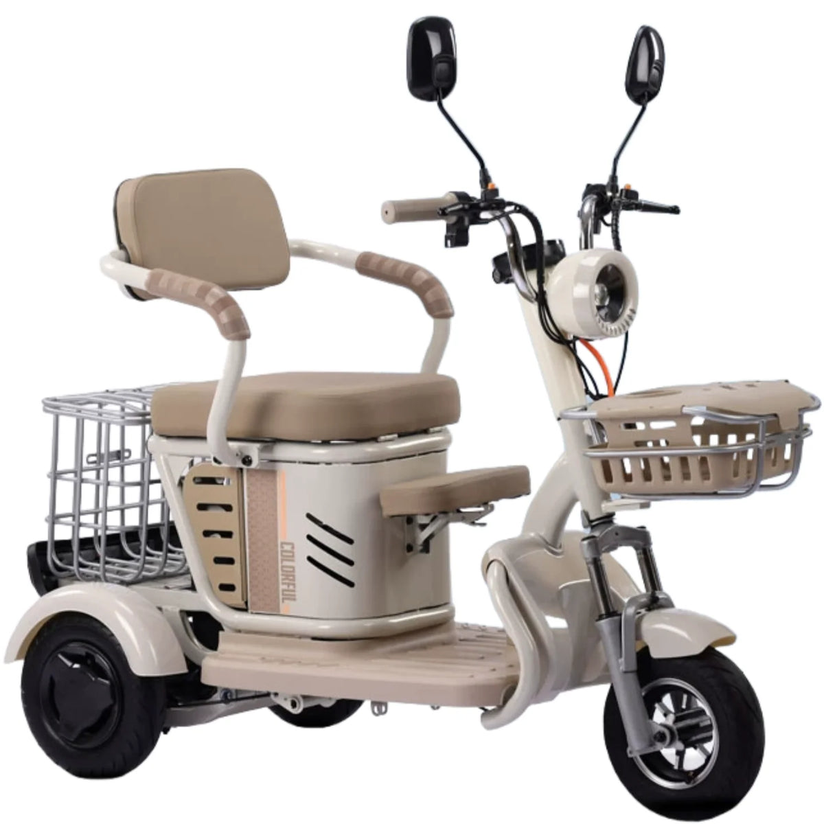 Large Capacity Basket 600W High Power Adult Flowing Electric Tricycle Household Elderly Leisure Small Disabled Mobility Scooter