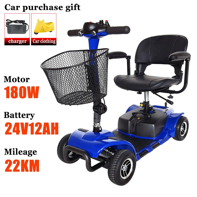 Adult Commuting Portable Mobility Scooter Mini Small Folding Disabled Electric Scooter Removable Lithium Battery Elderly Leisure
