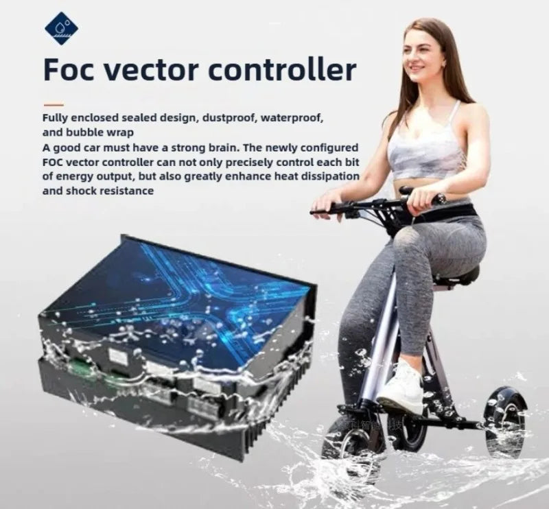NEW Adult Leisure Light Electric Dirt Bike Mini Small Portable Fold Electric Tricycle Elderly Riding Commuting Electric Scooter