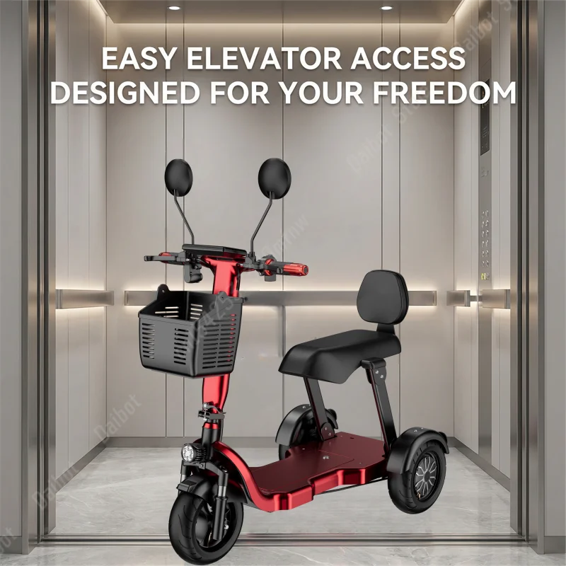 1000W 48V Small Mobility Scooter 3 Wheels Foldable For Elderly 2 Seater Mini Electric Tricycle Parent Child Adult With Basket