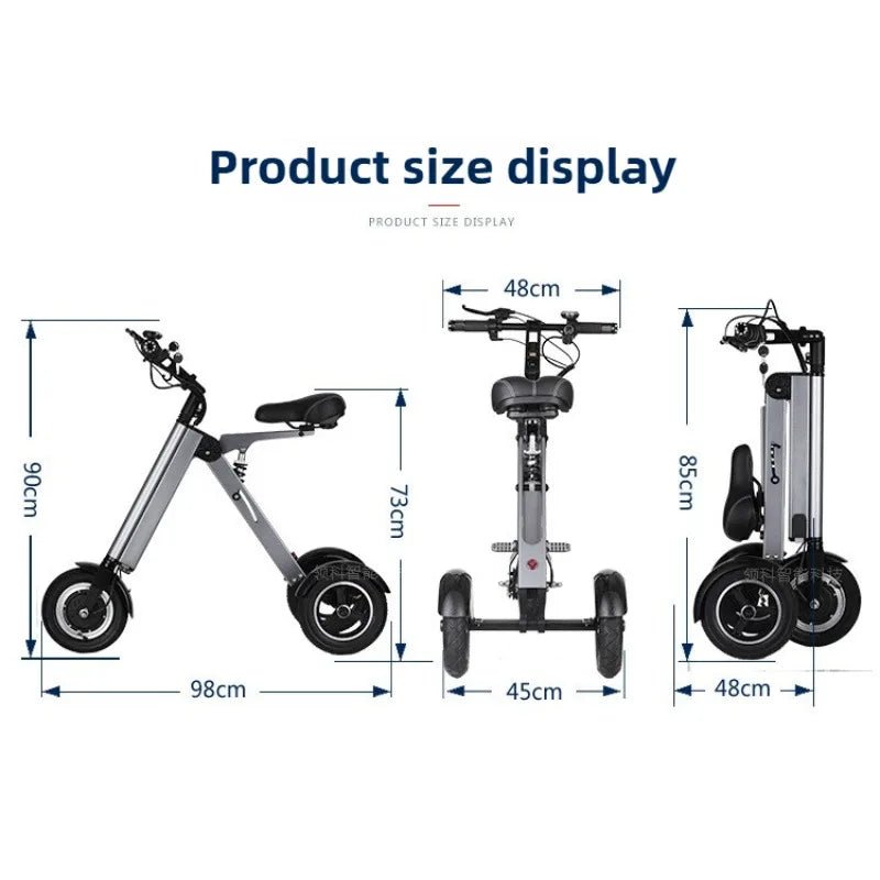 NEW Adult Leisure Light Electric Dirt Bike Mini Small Portable Fold Electric Tricycle Elderly Riding Commuting Electric Scooter