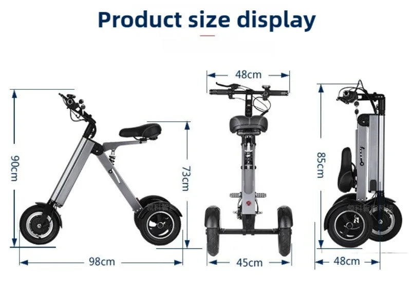 NEW Adult Leisure Light Electric Dirt Bike Mini Small Portable Fold Electric Tricycle Elderly Riding Commuting Electric Scooter