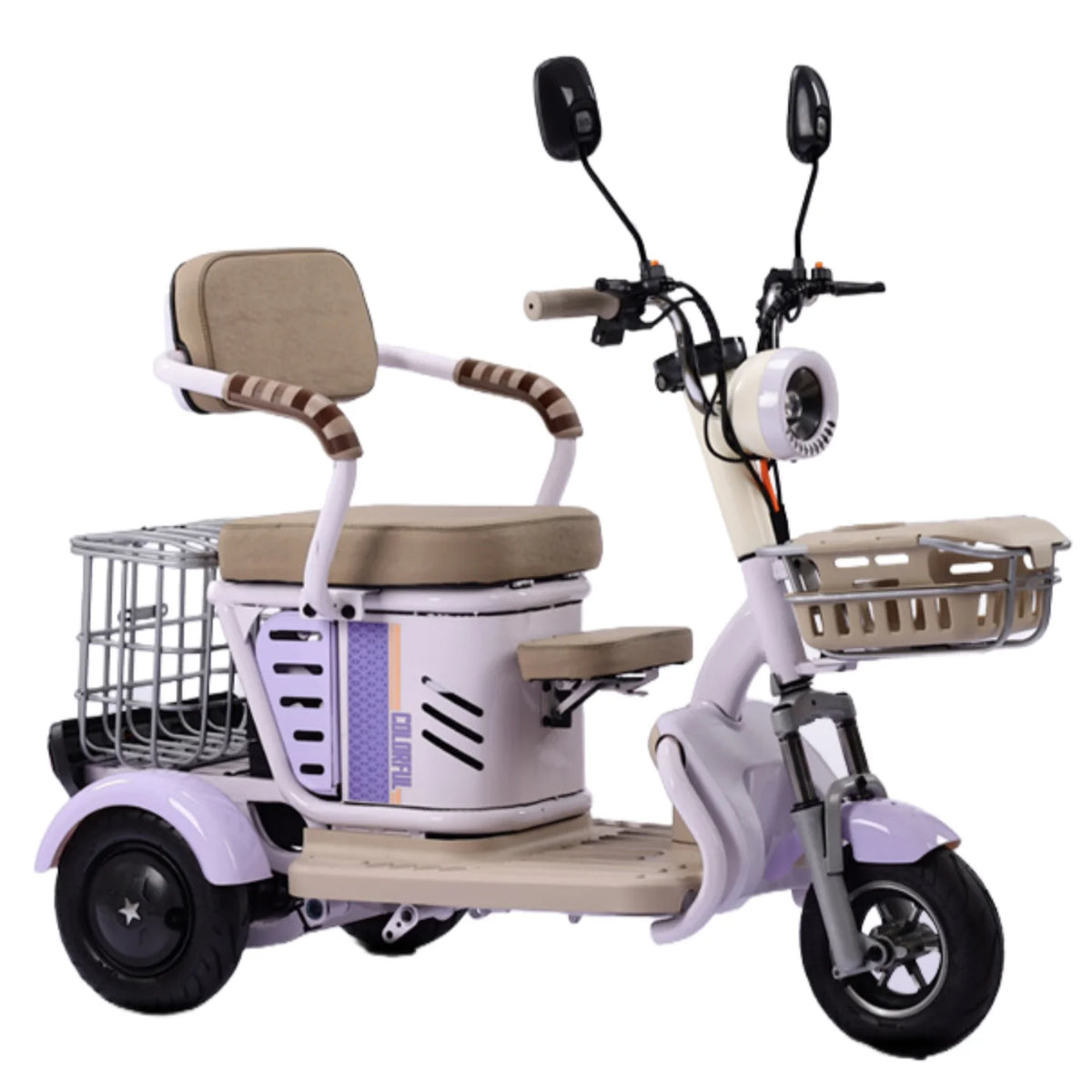 Large Capacity Basket 600W High Power Adult Flowing Electric Tricycle Household Elderly Leisure Small Disabled Mobility Scooter