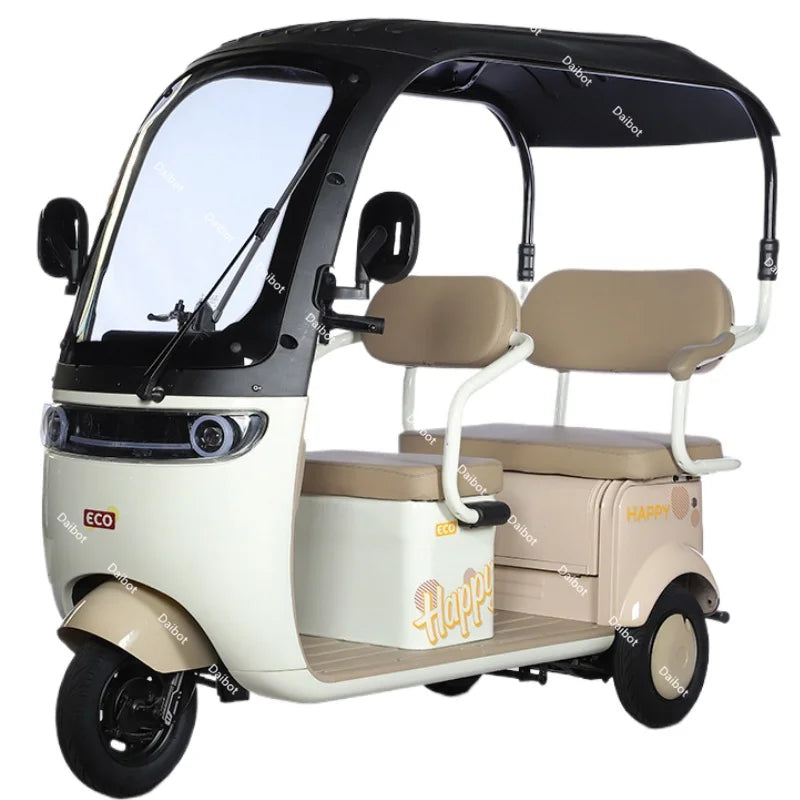 Cargo Electric Tricycle Elderly Mobility Scooter With Passenger Seat For Adult 1000W Family Electric Scooter 3 Wheel With Roof