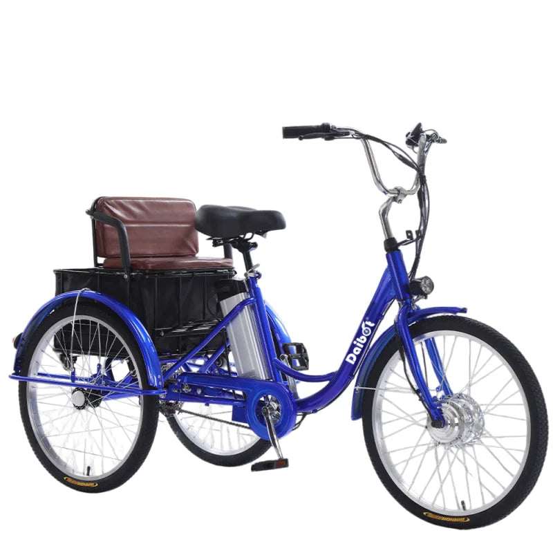 Family Ebike With Kid Seat 3 Wheels For Adults 24Inch Elderly Electric Bike With Cargo Lightweight Electric Bicycle 2 People