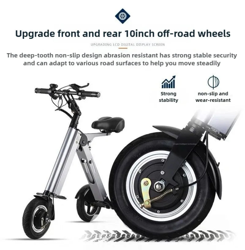 NEW Adult Leisure Light Electric Dirt Bike Mini Small Portable Fold Electric Tricycle Elderly Riding Commuting Electric Scooter