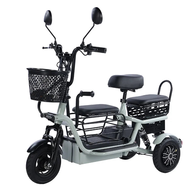 3 Seater Parent Child Electric Scooter 3 Wheel Foldable Baby Seat For Long Distance 800w 48v Mini Electric Tricycle For Women