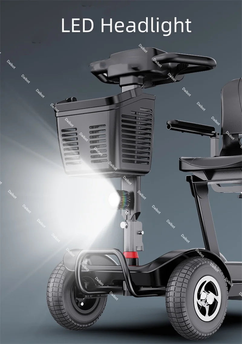 Travel Mini Electric Scooter 4 Wheel City With Seat That Folds For Adults Seniors 350W  Pre-Assembled Folding Mobility Scooter