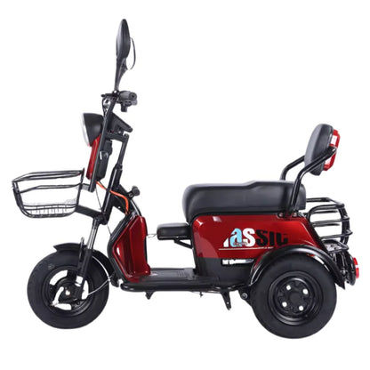 New 2024 Long Range Parents Child Electric Scooter 2 Seats 60V 1000W Powerful Adult Electric Tricycle 3 People For The Elderly