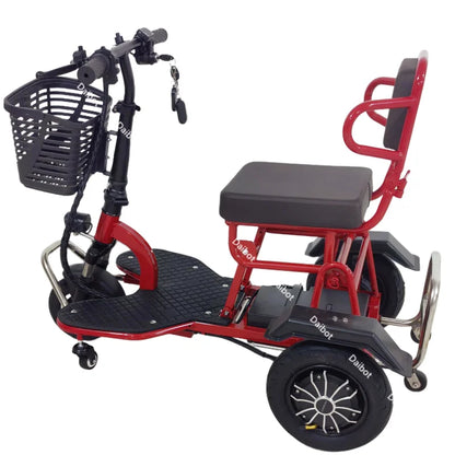 700W Powerful 3 Wheel Mobility Scooter With Seat For Elderly Folding Double Motor Electric Scooter With Pull Rod Luggage Travel
