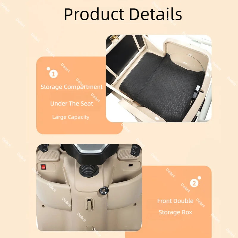 Cargo Electric Tricycle Elderly Mobility Scooter With Passenger Seat For Adult 1000W Family Electric Scooter 3 Wheel With Roof