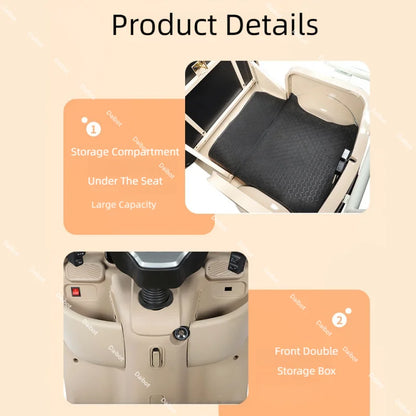 Cargo Electric Tricycle Elderly Mobility Scooter With Passenger Seat For Adult 1000W Family Electric Scooter 3 Wheel With Roof
