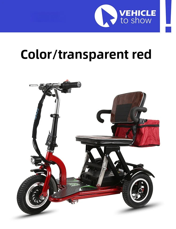 Elderly Fold Leisure Electric Scooter Mini Portable Disabled Electric Tricycle Removable Lithium Battery Adult Mobility Scooter