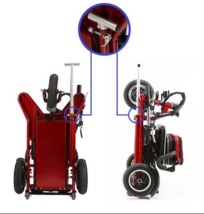 Elderly Fold Leisure Electric Scooter Mini Portable Disabled Electric Tricycle Removable Lithium Battery Adult Mobility Scooter