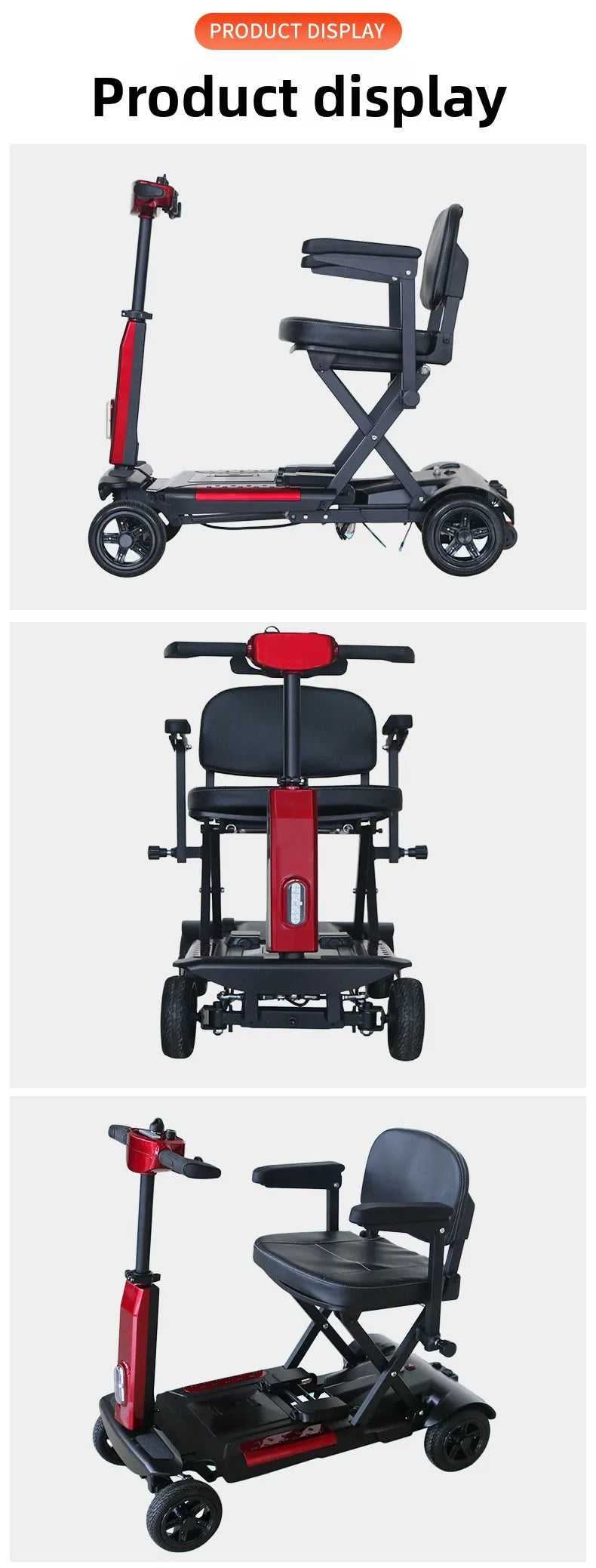 4 Wheel Small Lightweight Lithium Battery Mobile Scooter Adult Electric Scooter Disabled People Electric Folding Commuting Fold