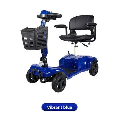 Mobility Scooter 4-Wheel Intelligent Scooter Household Elderly Electric Scooter Foldable Portable Disabled Comfortable Seat Fold