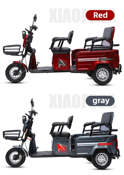 Adult 1200W High Power Motor Passenger and Cargo Electric Tricycle Lithium Household Front and Rear Shock Absorption System