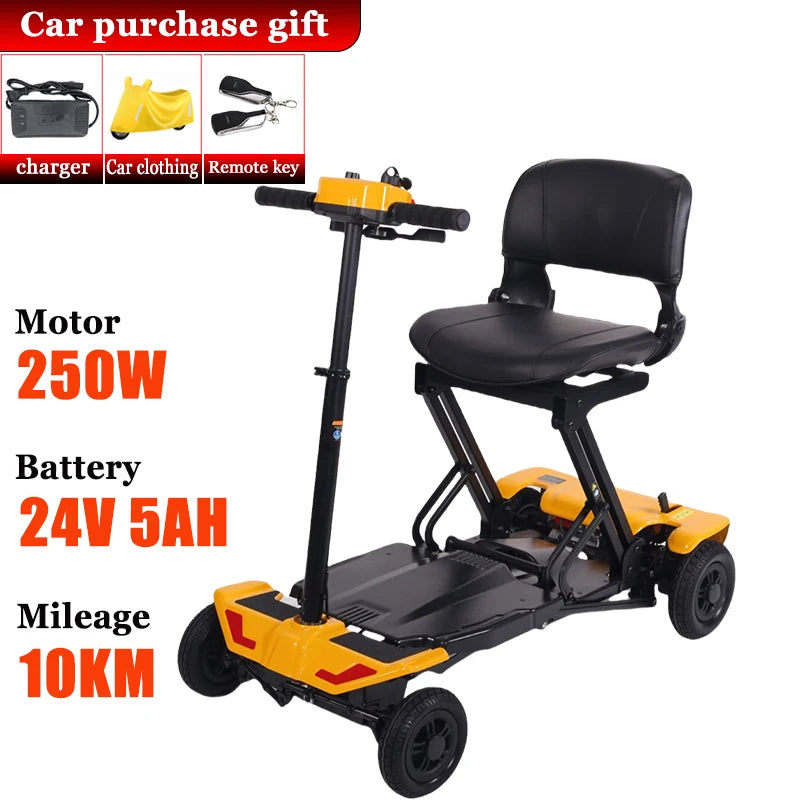 4-Wheeler Senior Scooter Disabled Electric Scooter Portable Commuting Comfortable Seat Elderly Leisure Adult Mobility Scooter