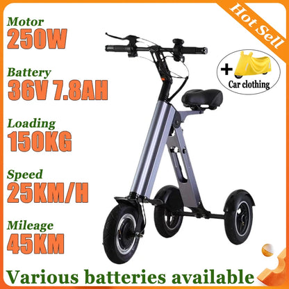 NEW Adult Leisure Light Electric Dirt Bike Mini Small Portable Fold Electric Tricycle Elderly  Riding Commuting Electric Scooter