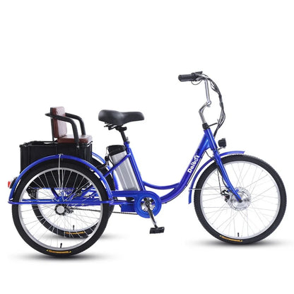 Family Ebike With Kid Seat 3 Wheels For Adults 24Inch Elderly Electric Bike With Cargo Lightweight Electric Bicycle 2 People