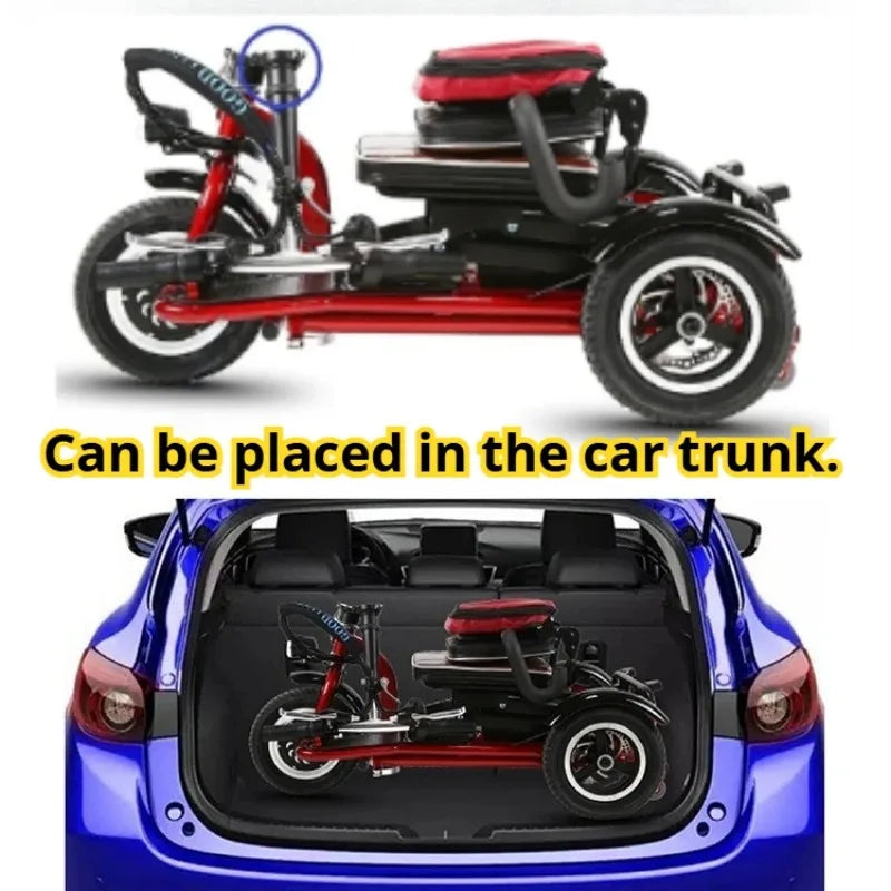 Elderly Fold Leisure Electric Scooter Mini Portable Disabled Electric Tricycle Removable Lithium Battery Adult Mobility Scooter