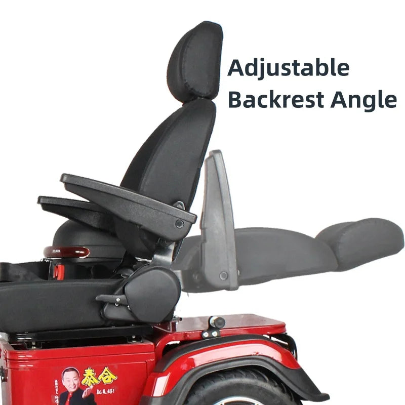 3 Wheel Mobility Scooter Disabled Seniros 600W 60V Small Family Electric Tricycle Lithium Battery/Seat 10cm Left Shift Design