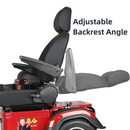 3 Wheel Mobility Scooter Disabled Seniros 600W 60V Small Family Electric Tricycle Lithium Battery/Seat 10cm Left Shift Design